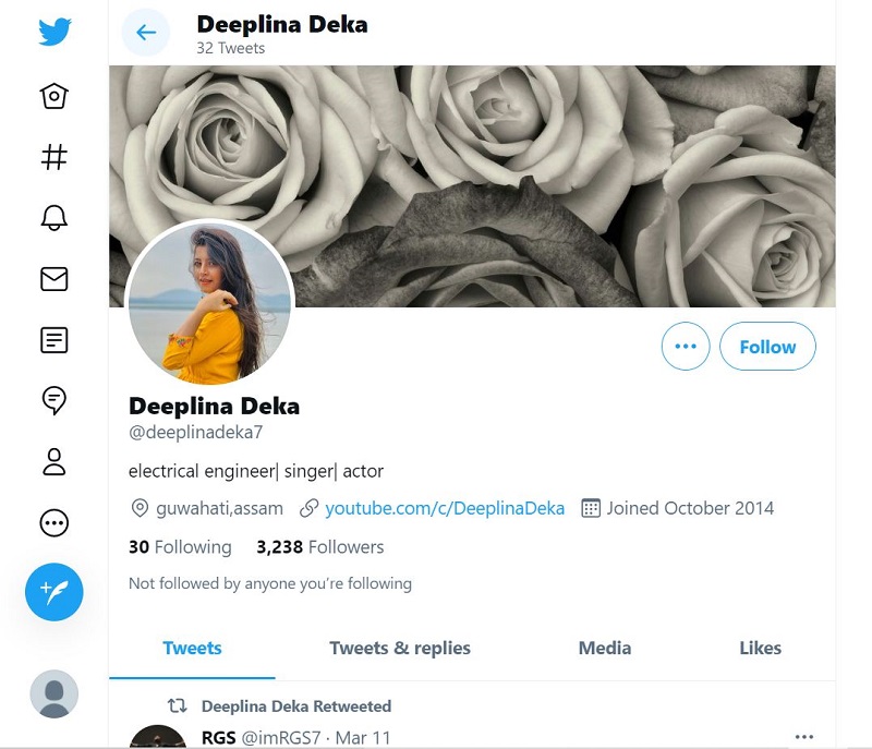Wiki Deeplina Deka | Altura, edad, novio, familia, biografía y más 48 Cuenta de Twitter de Deeplina Deka