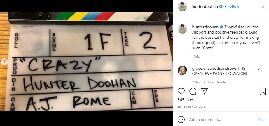 Hunter Doohan Wiki, altura, edad, novio, familia, biografía y más 20 Cortometraje de Hunter Doohan Loco