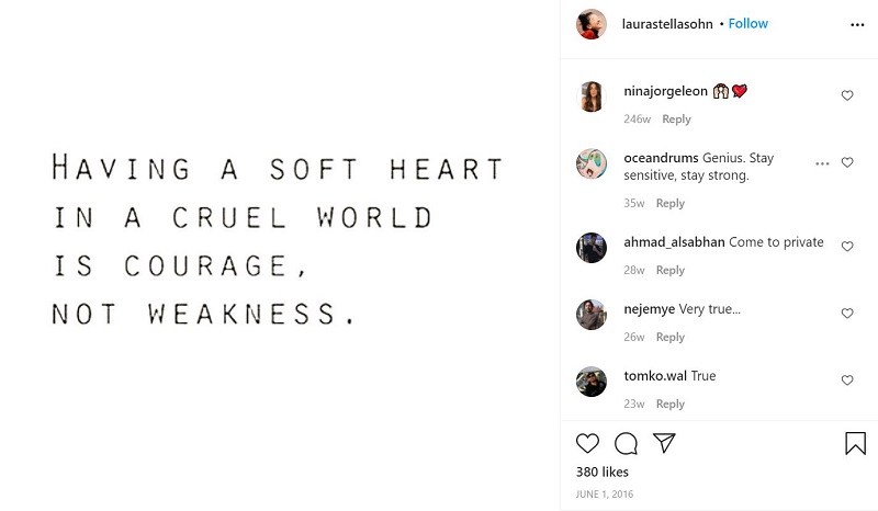 Wiki, altura, edad, novio, familia, biografía y más 16 Publicación debut de Laura Sohn en Instagram